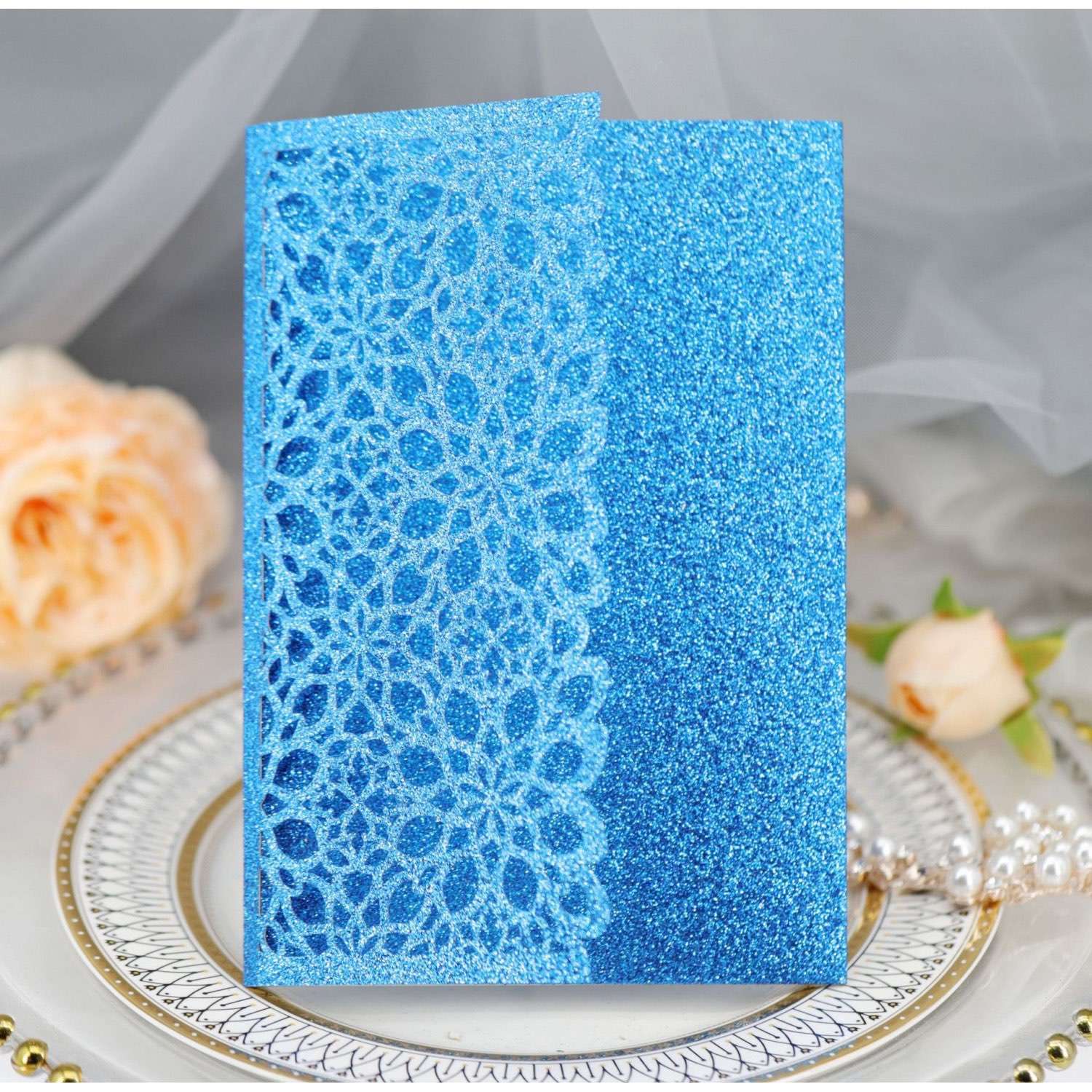 Glitter Invitation Card Laser Business Invitation Modern Wedding Card Personalized Custom